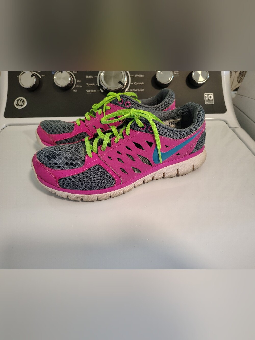 Nike Flex 2013 Run Women's Tennis Shoes with FitSole Purple Lime Grey Sz 10